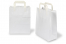 Sacs papier kraft avec anses plates - blanc, 220 x 105 x 280 mm | Paysdesenveloppes.fr