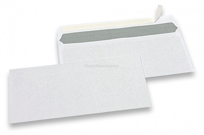 Bloc de 25 enveloppes blanches DL 110x220 90 g/m² précasées bande de  protection 