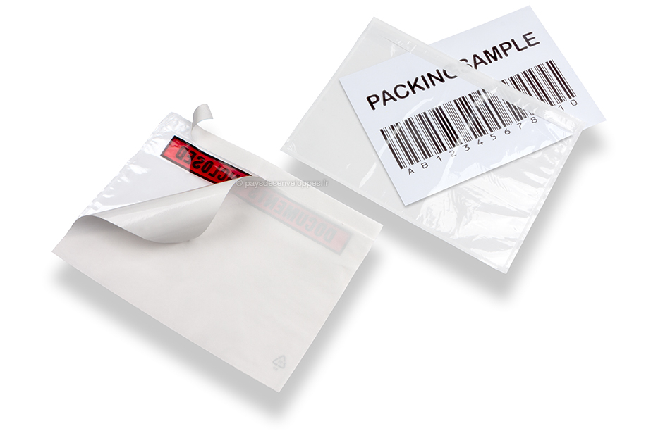 La pochette adhésive porte-document mixte poly/papier