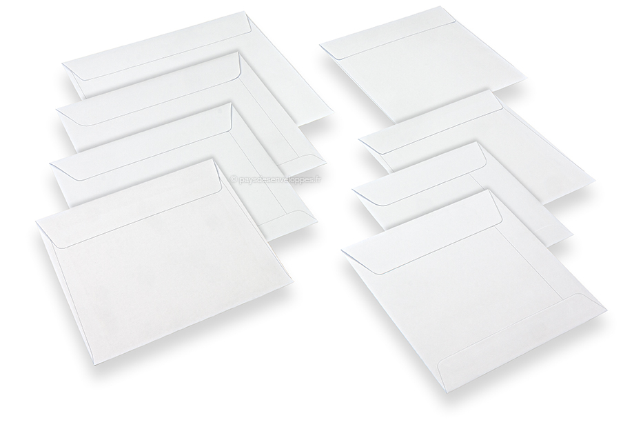 Enveloppes carrées en papier kraft pour documents, personnalisées, blanches  et noires, 10x10 cm, lot de 50 pièces